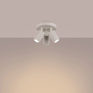 Plafonnier Moto, beige, 3 lumières