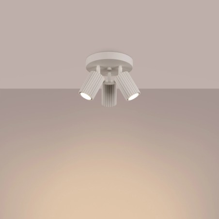 Plafonnier Moto, beige, 3 lumières