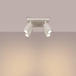 Plafonnier Moto, beige, 4 lumières