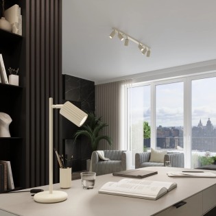 Plafonnier Moto, beige 6 spots