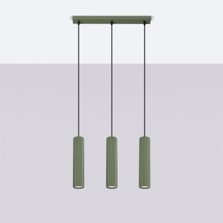 Suspension Moto vert, 3 lumières