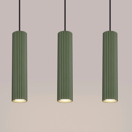 Suspension Moto vert, 3 lumières