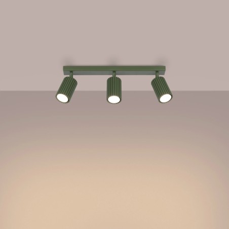 Spot mural Moto, vert, 3 lumières