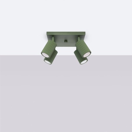 Plafonnier Moto, vert, 4 lumières