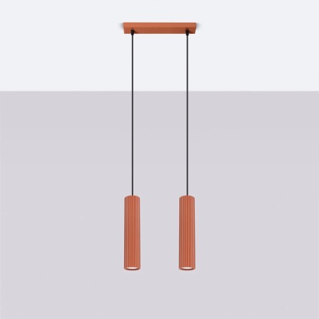 Suspension Moto rouge, 2 lumières