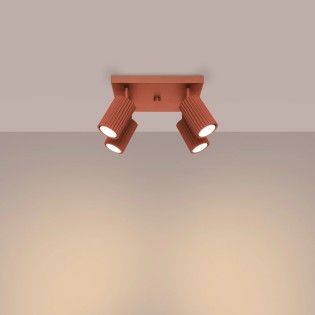 Plafonnier Moto, rouge, 4 lumières