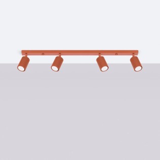 Plafonnier Moto, rouge 6 spots