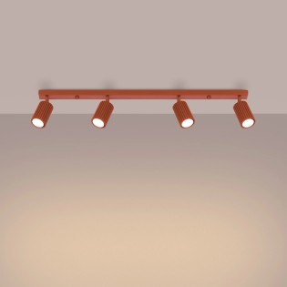 Plafonnier Moto, rouge 6 spots