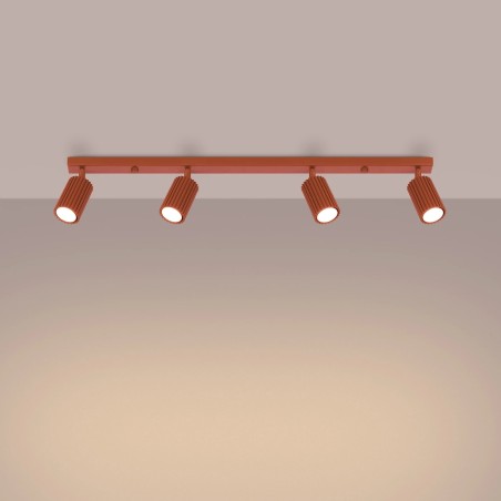 Plafonnier Moto, rouge 6 spots