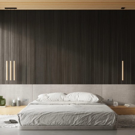 Suspension Vacu 1 lumière, bois naturel