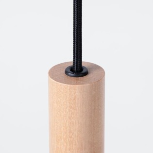 Suspension Vacu 3 lumières, bois naturel