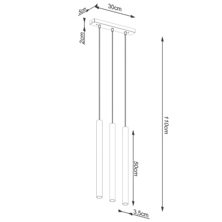 Suspension Vacu 3 lumières, bois naturel