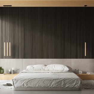 Suspension Vacu 3 lumières, bois naturel