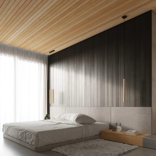 Suspension Vacu 3 lumières, bois naturel