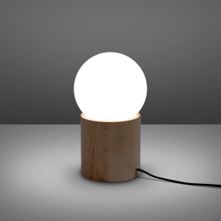 Lampe de table Usba, bois naturel