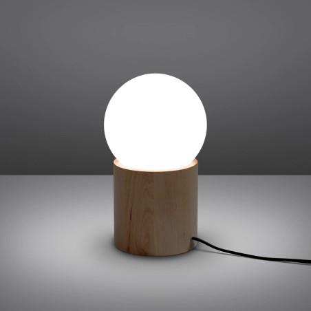 Lampe de table Usba, bois naturel
