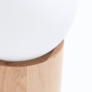 Lampe de table Usba, bois naturel
