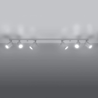 Spot barre Vinivi, blanc, 6 lumières