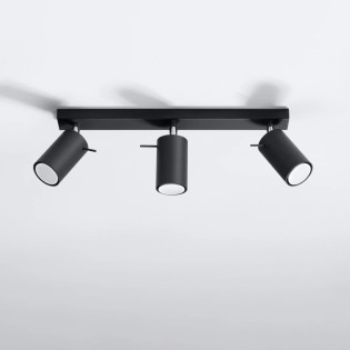 Spot barre Vinivi, noir, 3 lumières