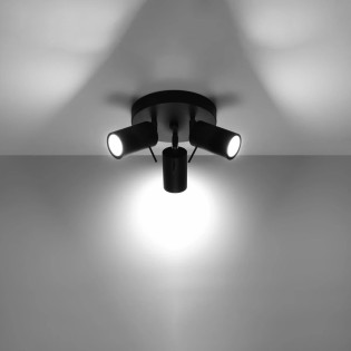 Plafonnier Vinivi, noir, 3 lumières