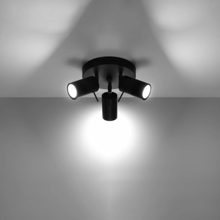 Plafonnier Vinivi, noir, 3 lumières