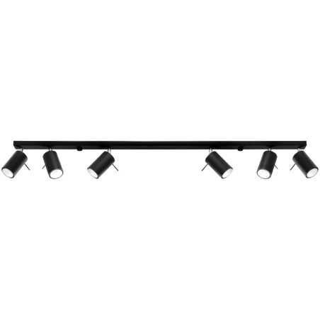 Spot barre Vinivi, noir, 6 lumières