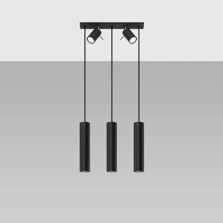 Suspension Vinivi, noir, 5 lumières