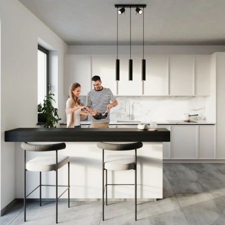 Suspension Vinivi, noir, 5 lumières