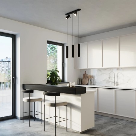 Suspension Vinivi, noir, 5 lumières