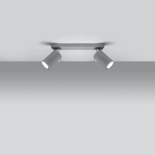 Spot barre Vinivi, gris, 2 lumières