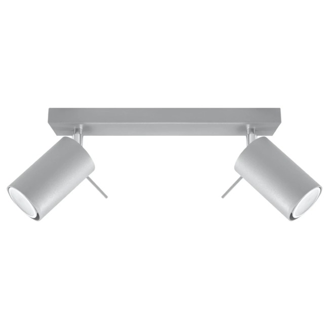 Spot barre Vinivi, gris, 2 lumières
