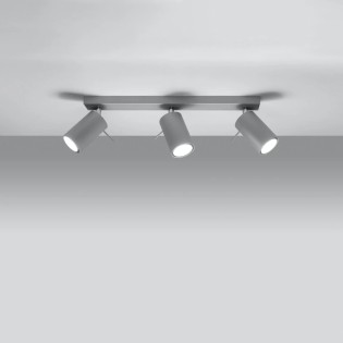 Spot barre Vinivi, gris, 3 lumières