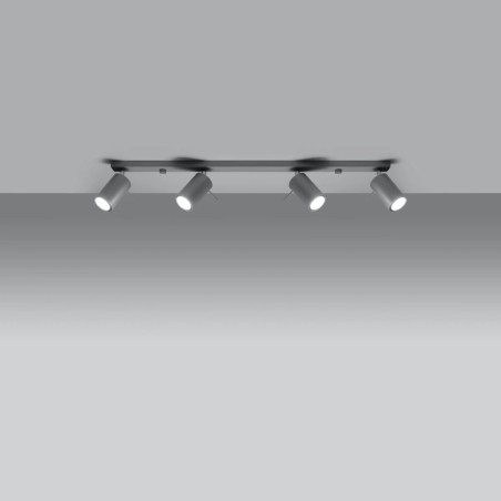 Spot barre Vinivi, gris, 4 lumières