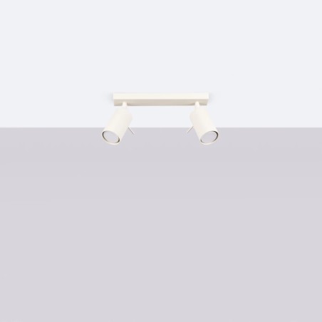 Spot barre Vinivi, beige, 2 lumières