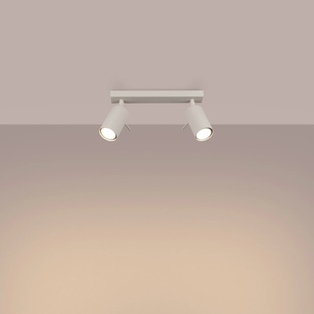 Spot barre Vinivi, beige, 2 lumières