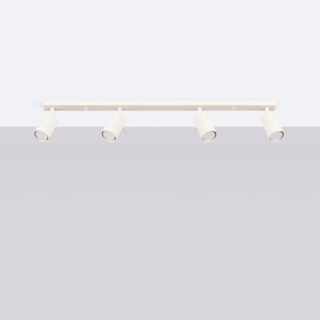 Spot barre Vinivi, beige, 4 lumières