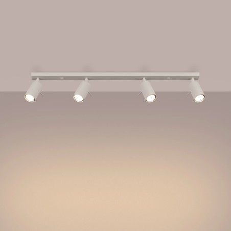 Spot barre Vinivi, beige, 4 lumières