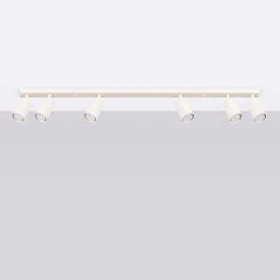 Spot barre Vinivi, beige, 6 lumières