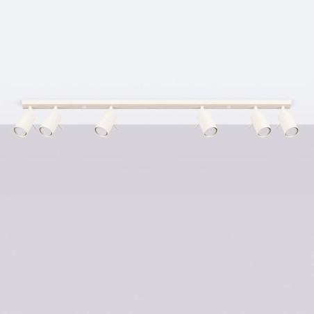 Spot barre Vinivi, beige, 6 lumières