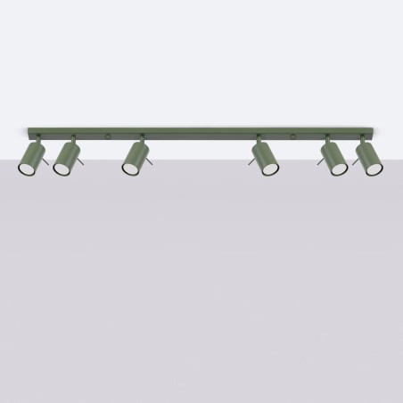 Spot barre Vinivi, vert, 6 lumières