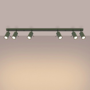 Spot barre Vinivi, vert, 6 lumières