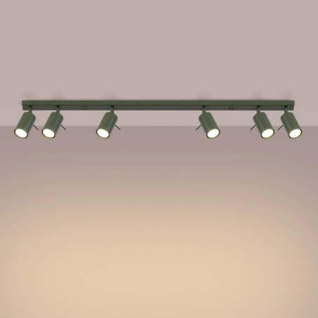 Spot barre Vinivi, vert, 6 lumières