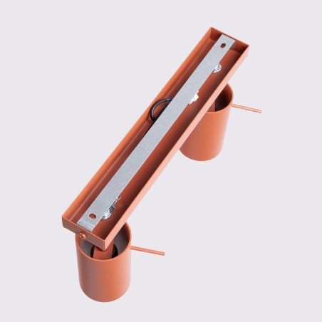 Spot barre Vinivi, rouge, 2 lumières