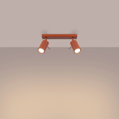 Spot barre Vinivi, rouge, 2 lumières