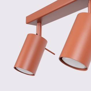 Spot barre Vinivi, rouge, 4 lumières