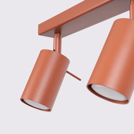 Spot barre Vinivi, rouge, 4 lumières