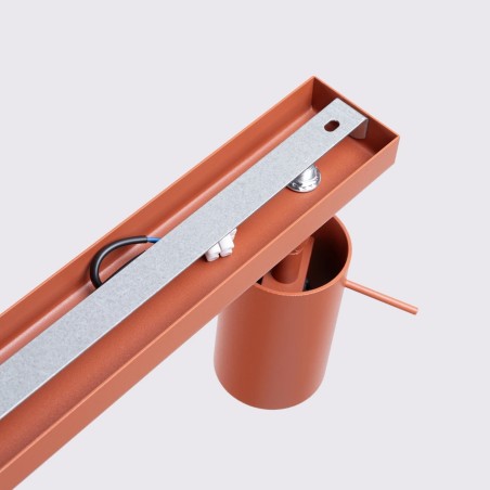 Spot barre Vinivi, rouge, 4 lumières