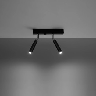 Barre lumineuse Koin, noir, 2 spots