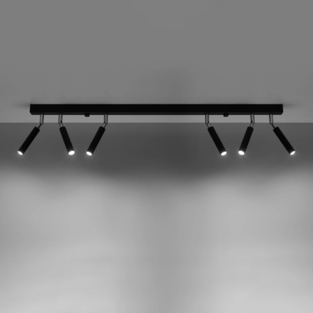 Barre lumineuse Koin, noir, 6 spots