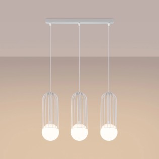 Suspension Zovolu, blanc, 3 lumières